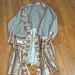 Striped Gray and Multicolor Women's Cardigan
